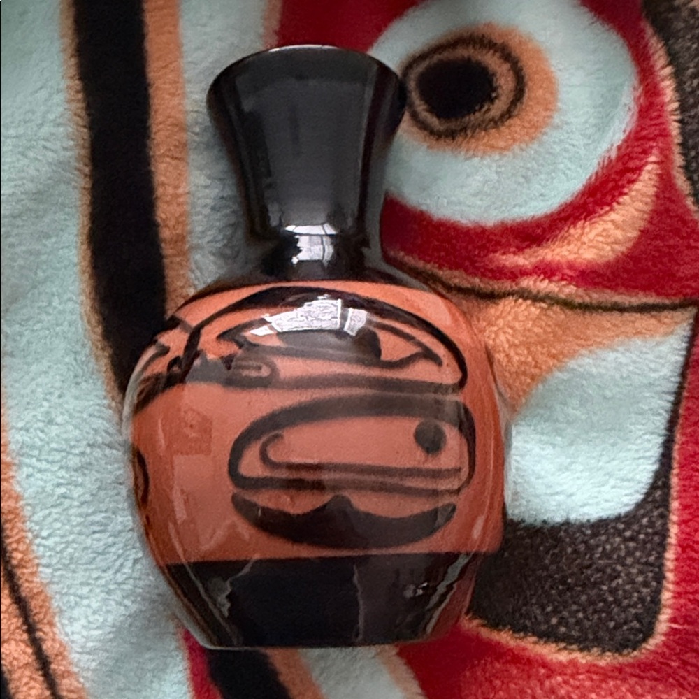 West Coast indigenous Antique Native inspired vase, ..pottery made in Canada..